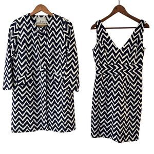 Milly Dress Jacket Matching Set Chevron Shower Wedding Easter Derby Size 6